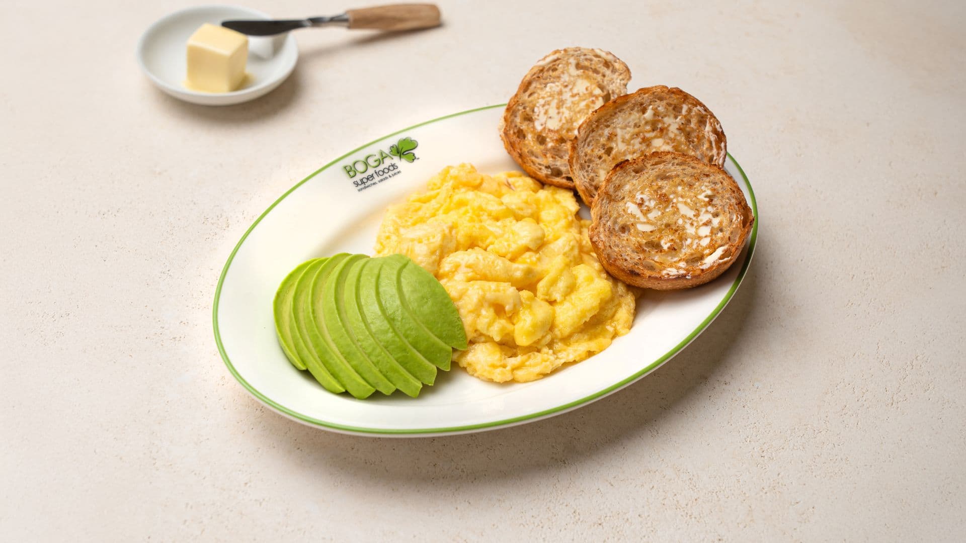 Scrambled Eggs Avocado Buttered Toast